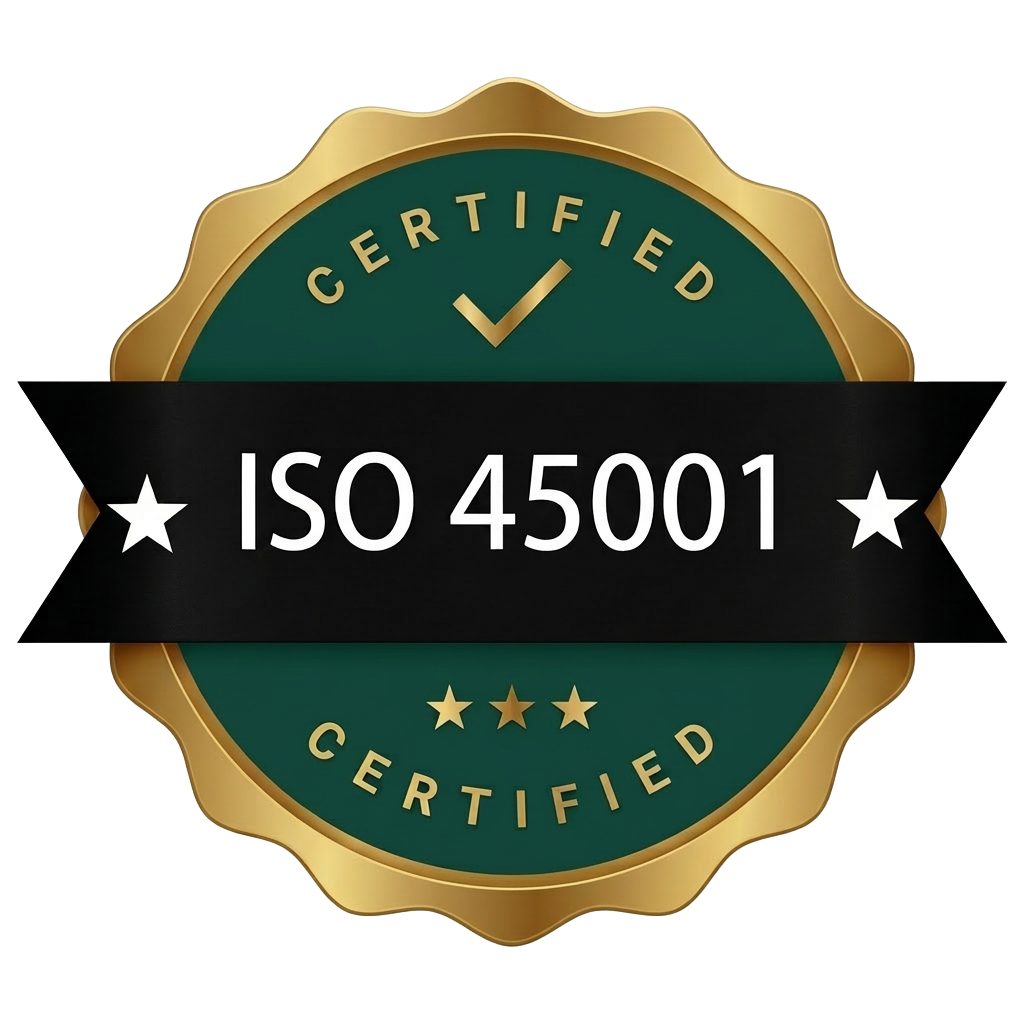 ISO 45001 certified — Health and Safety
